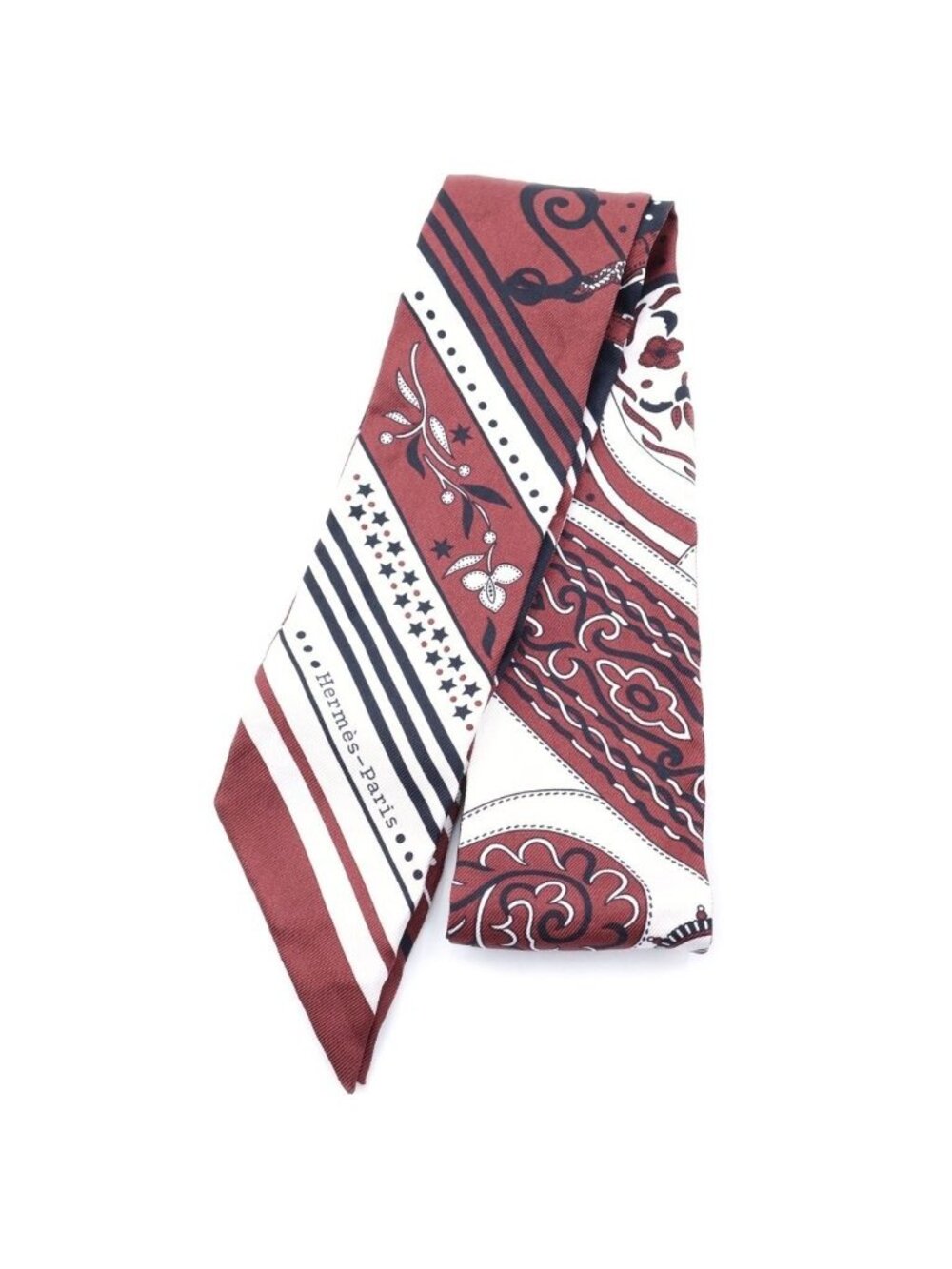 Hermes Twilly Amazon Festival Red Silk Scarf
